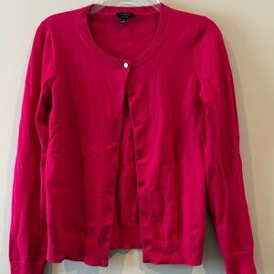 Talbots Hot Pink Crewneck Button Cardigan